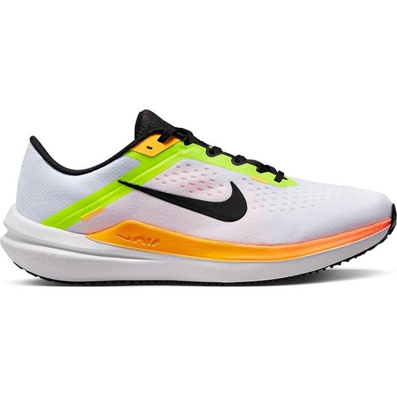 NWT Nike Men\'s Winflo 10 shoes code DV4022-101, White/Black/Orange/Yellow-10 US